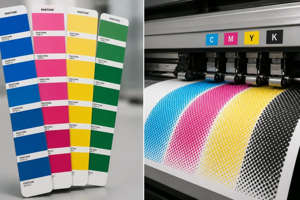 découvrez les différences essentielles entre les couleurs pantone et la quadrichromie pour réussir vos impressions avec précision et qualité.