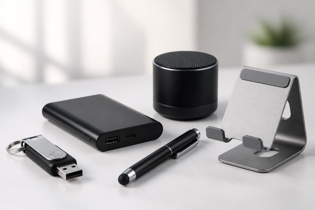 découvrez notre sélection d'objets publicitaires high-tech incontournables à moins de 10 €, alliant innovation et budget maîtrisé pour promouvoir efficacement votre marque.