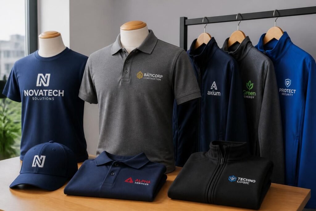 découvrez notre textile publicitaire personnalisé : t-shirts, polos et vestes floqués ou brodés, idéals pour promouvoir votre entreprise avec style et visibilité.