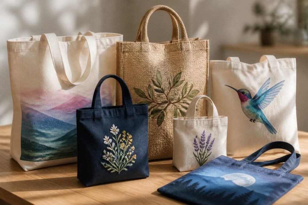 découvrez comment choisir votre tote bag personnalisé en fonction des matières, des tailles et des techniques d'impression pour un rendu unique et adapté à vos besoins.