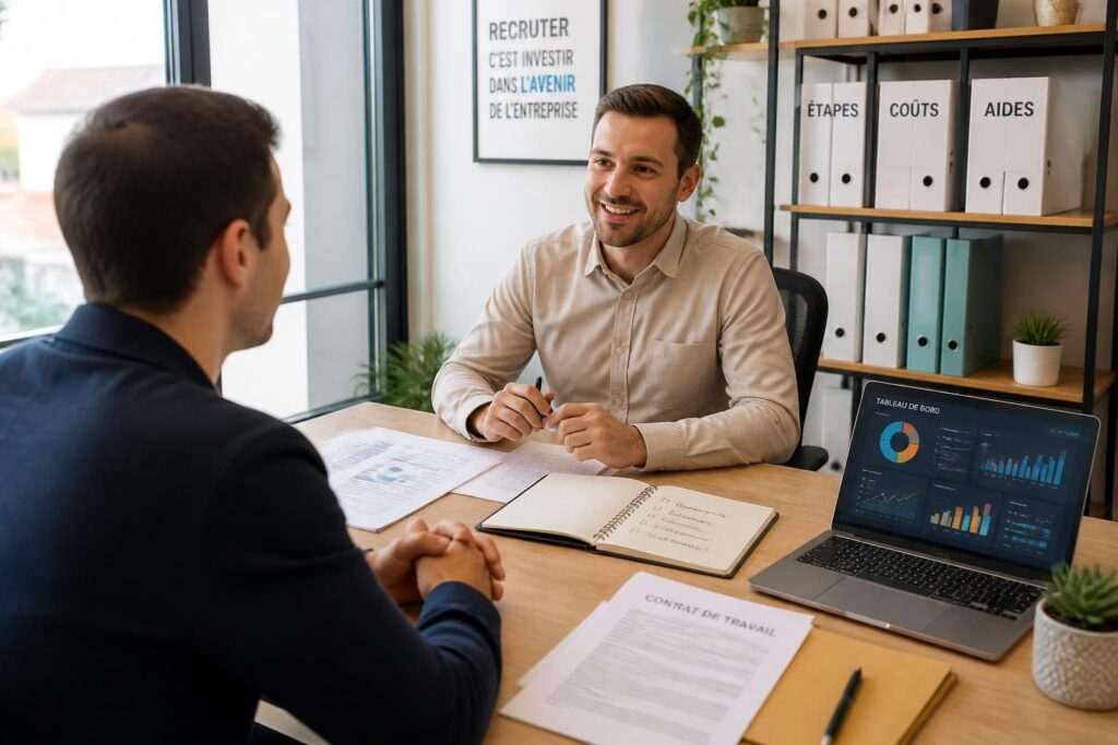 découvrez les étapes clés, les coûts à prévoir et les aides disponibles pour recruter votre premier salarié en toute sérénité.